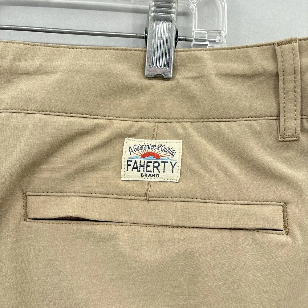 Faherty Shorts Mens 40 Beige All Day Chino Stretch Drawstring 8